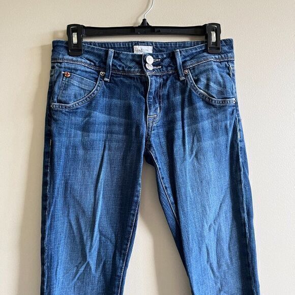 Hudson Womens Flap Beth Flare Jeans W176DHK Size 27 ELT Low Rise Blue - Picture 2 of 7